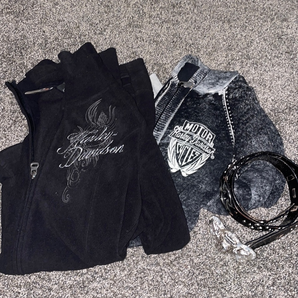 COPY - Harley-Davidson Zip-up Hoodies, Belt & Buckle. Women’s Medium Lot